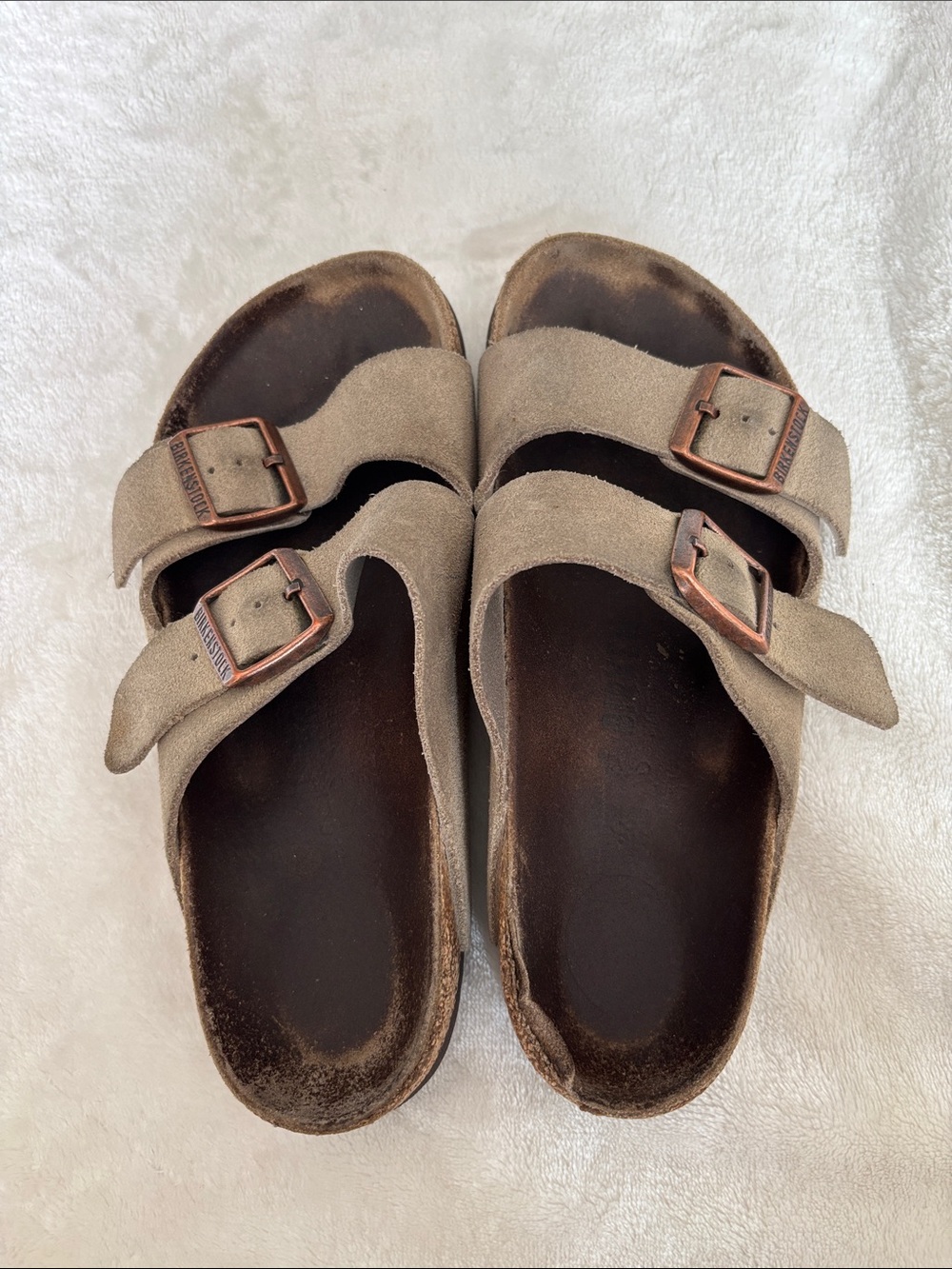 Birkenstock Arizona Soft Footbed Sandals - Taupe Suede